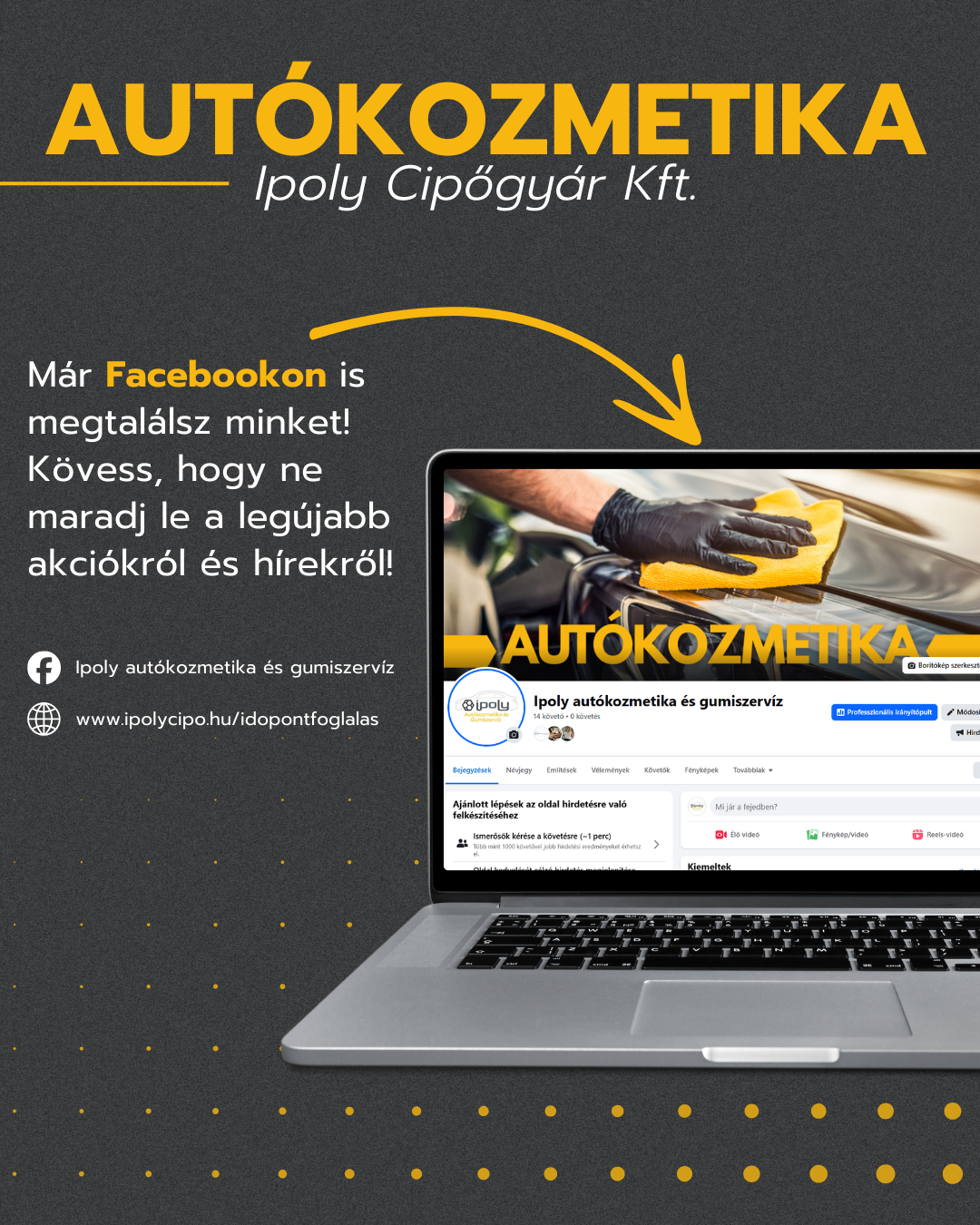 Elindult Facebook autókozmetika és gumiszervíz oldalunk